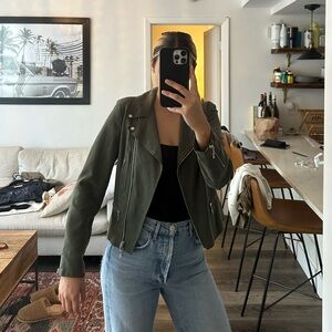 Club Monaco Green Moto Jacket